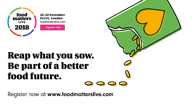 Straightforward. Food Matters Live rebrand. 2018 social post design.