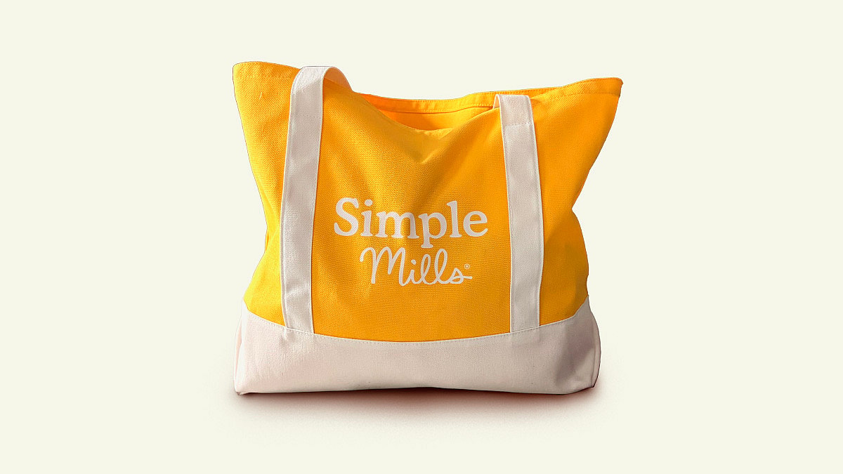 Simple Mills Expo West Yellow tote bag