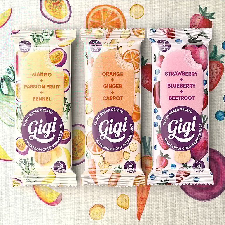Gigi Gelato plant-based Gelato made with cold-pressed juice