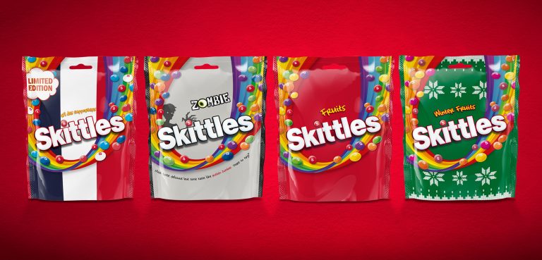 Skittles brand strategy and packaging by Straight Forward Design