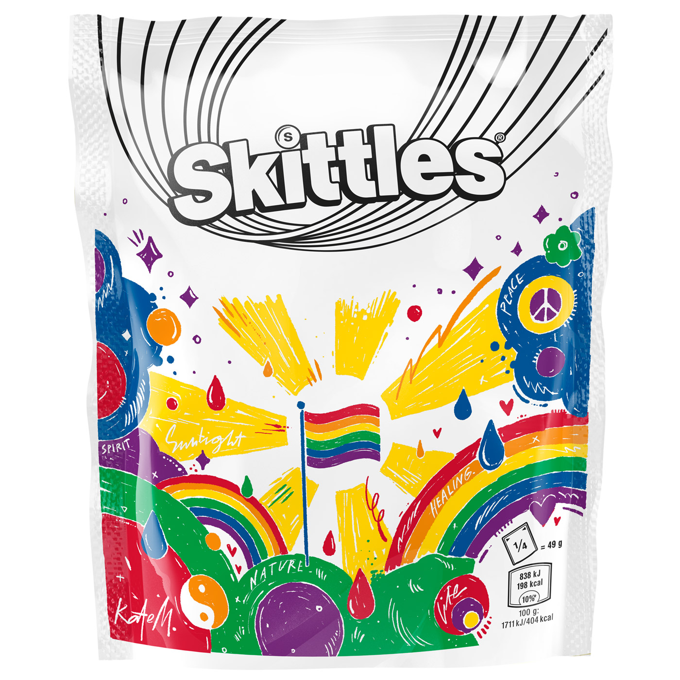 Straight Forward Skittles Pride 2019 Limited edition packaging: Packaging Design with Kate Moross