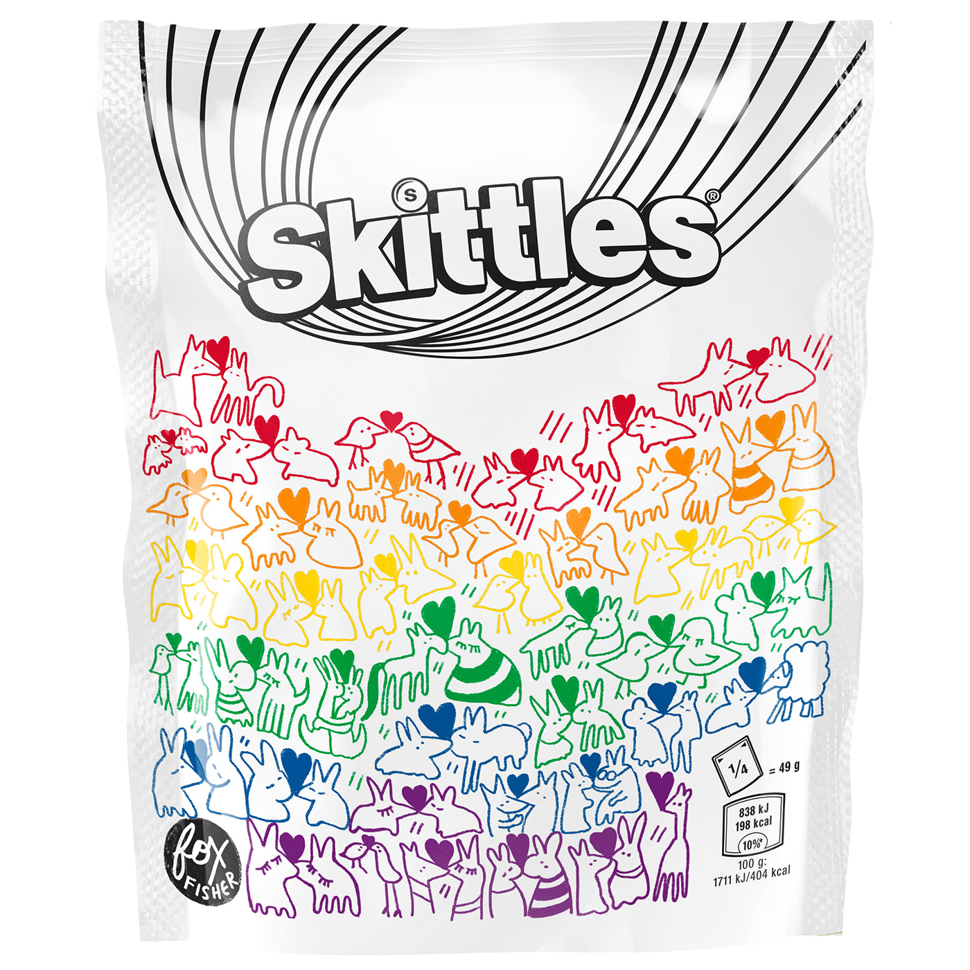 Straight Forward Skittles Pride 2019 Limited edition packaging: Packaging Design with Fox Fisher