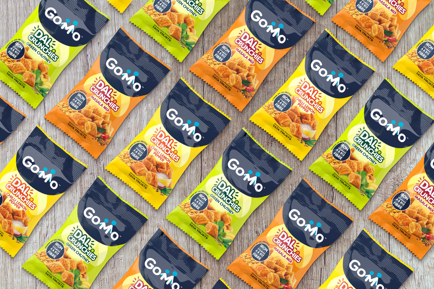 GoMo dal crunchies packaging