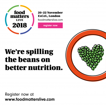 Straightforward. Food Matters Live rebrand. 2018 social post design.